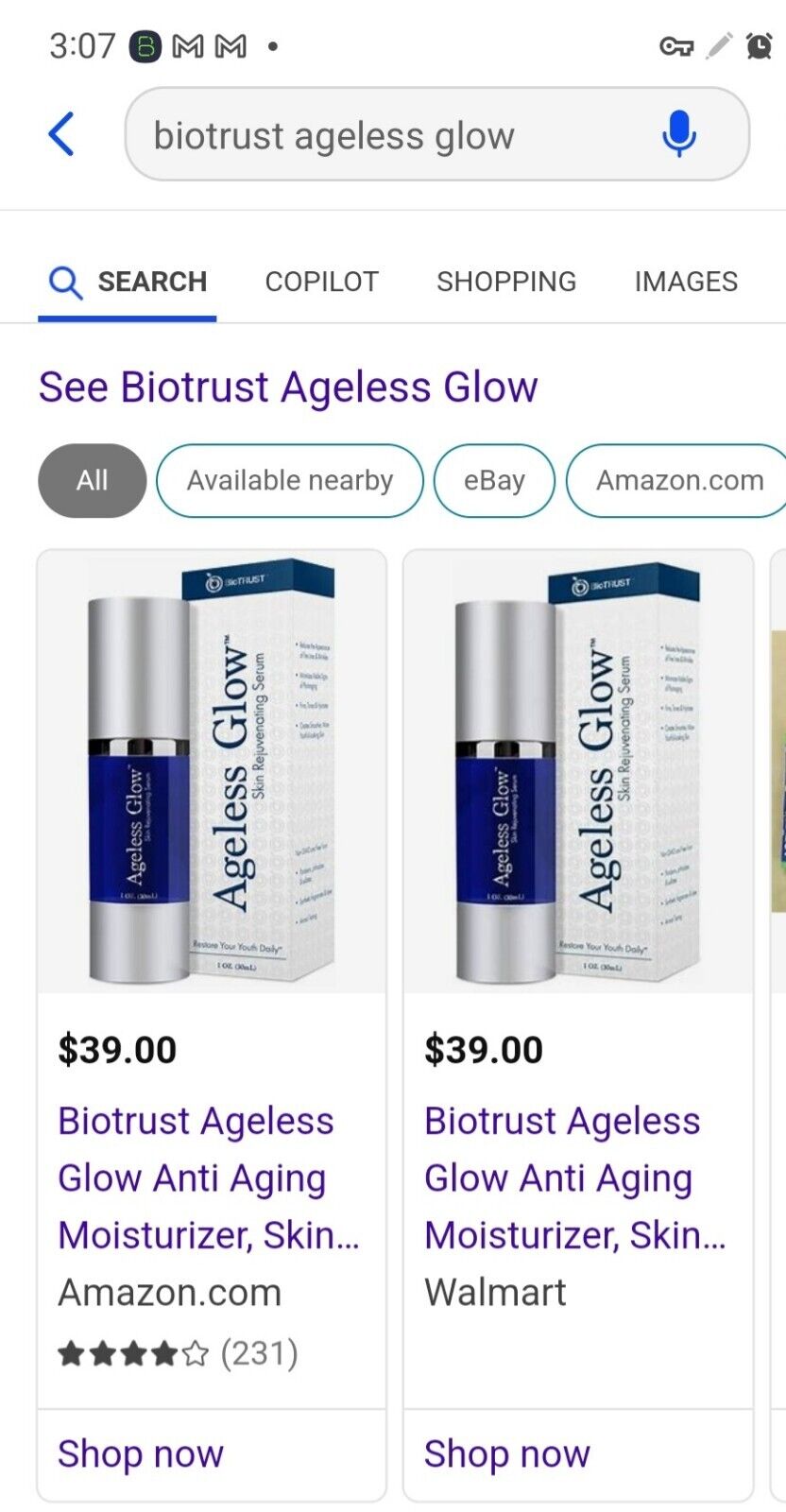 2 BioTRUST Ageless Glow Seriums & 1 BioTRUST Tumeric 60ct Bottle