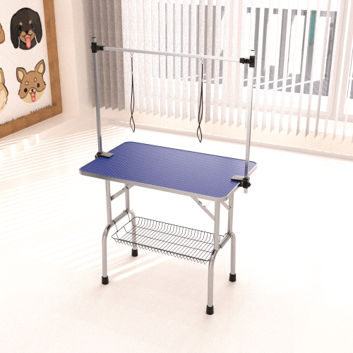 36’’ Folding Dog Pet Grooming Table Heavy Duty Stainless Steel pet dog Cat Grooming Table - Blue