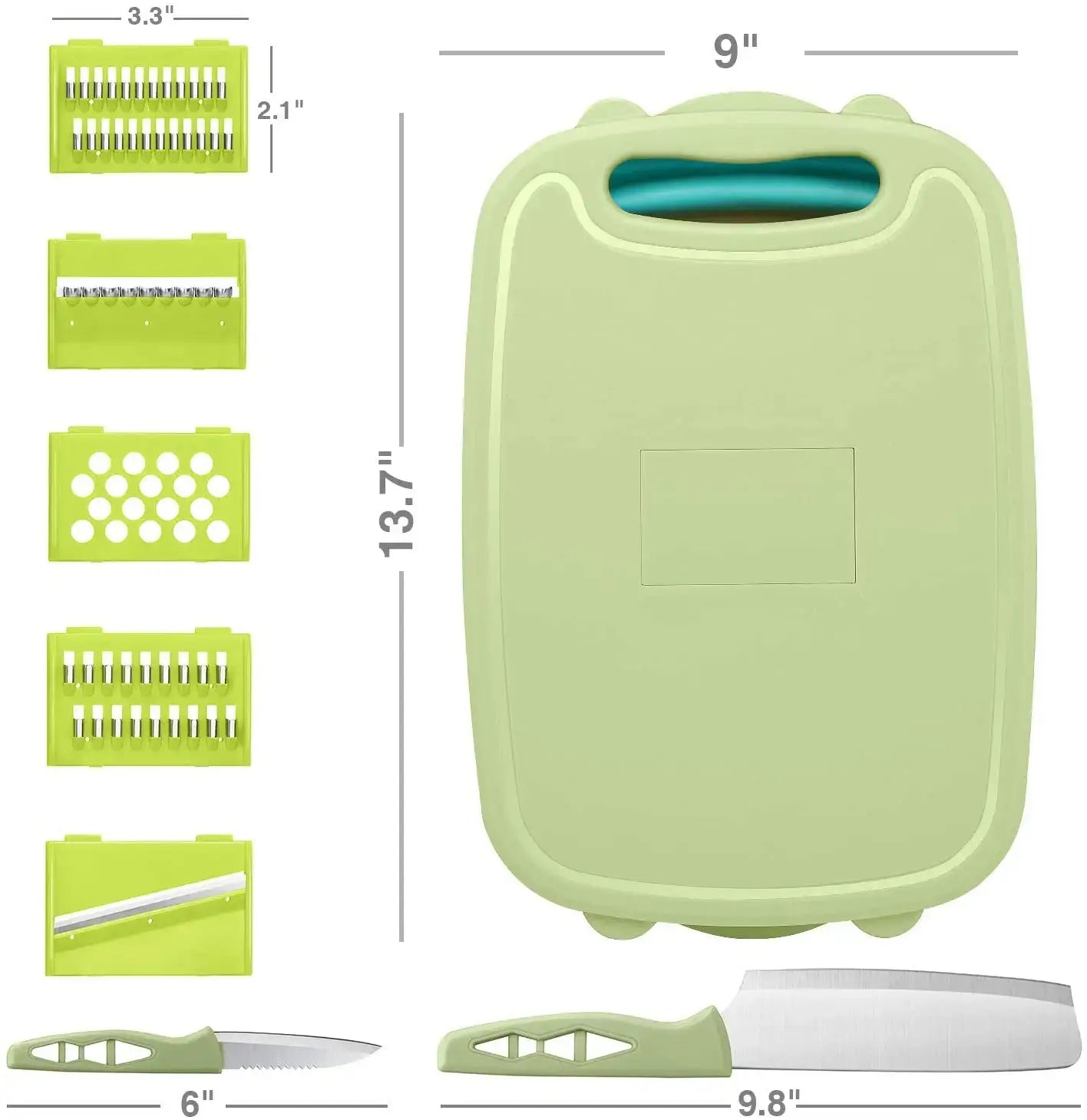 Cutting Board Set Multifunctional Collapsible Basket Drain Mandoline Vegetable Slicer Cutters Knives Collapsible