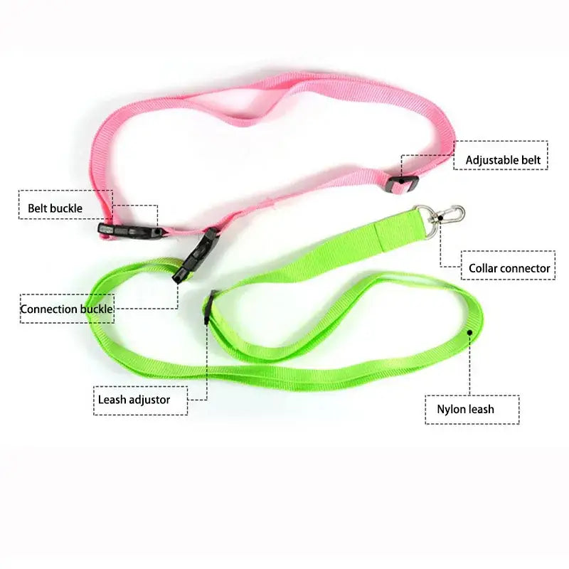 Long Adjustable Waist Pet Dogs Leash Running Hands Freely Pet Products Dogs Harness Collar Jogging Lead Waist Rope