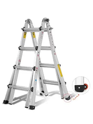 Telescopic Ladder Collapsible Ladder Extension,Max Extension Reach 17 ft with Two