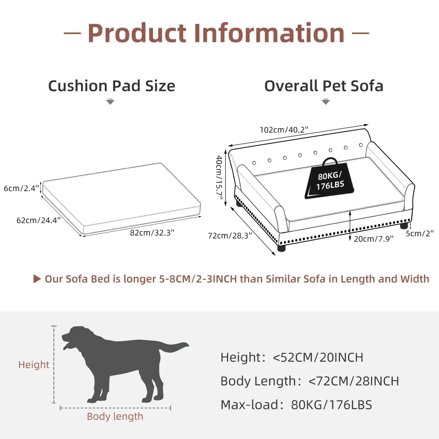 Pet Sofa Bed: BingoPaw Waterproof Sofa-type Dog Bed Pet Snuggle Lounge Bed with Removable Cushion