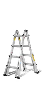 Telescopic Ladder Collapsible Ladder Extension,Max Extension Reach 17 ft with Two