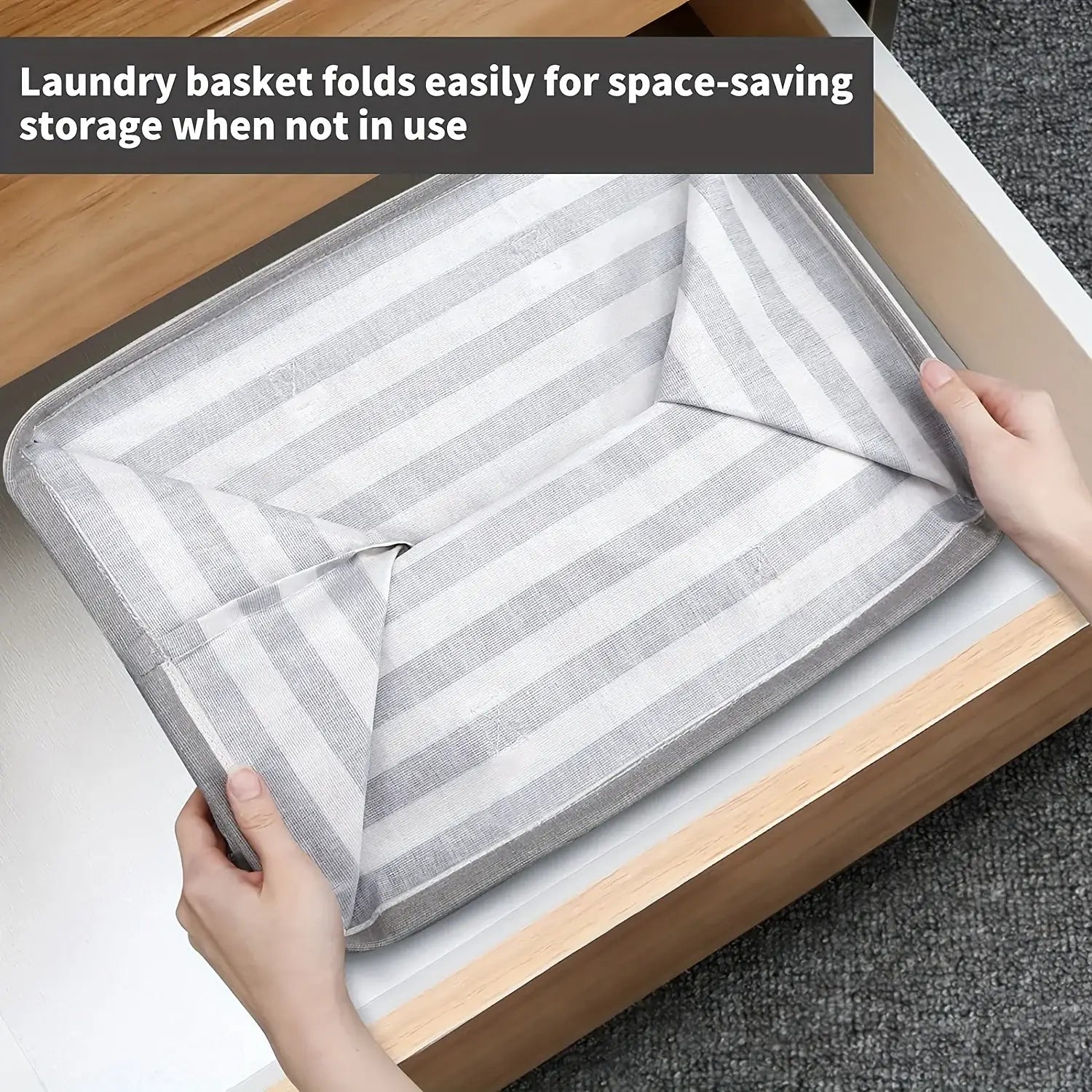 Collapsible Lightweight Hampers for Laundry Freestanding with Long Reinforced Handles Large Waterproof Clothes Organizer