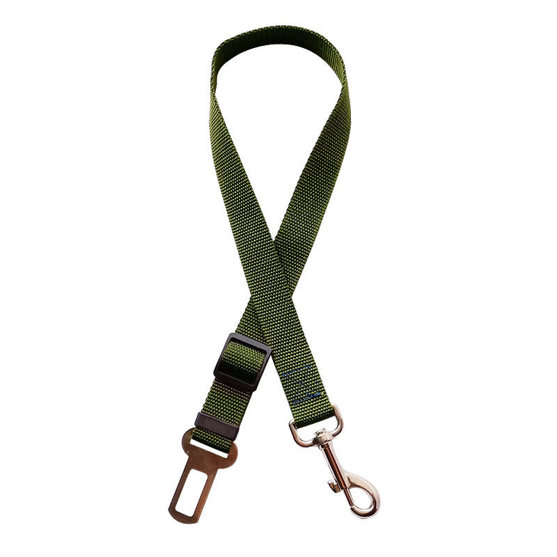 Buckle Up in Style with Adjustable Pet Cat Dog Car Seat Belt - Army Green - Pet