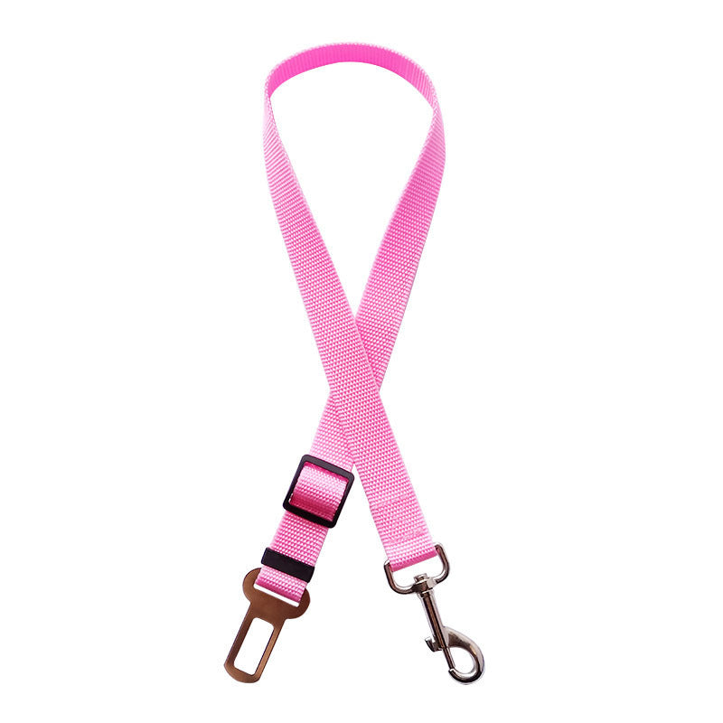 Buckle Up in Style with Adjustable Pet Cat Dog Car Seat Belt - Pink - Pet