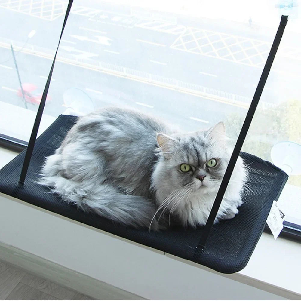 Cozy Cat Suction Cup Hanging Bed for Sunny Lounging Adventures