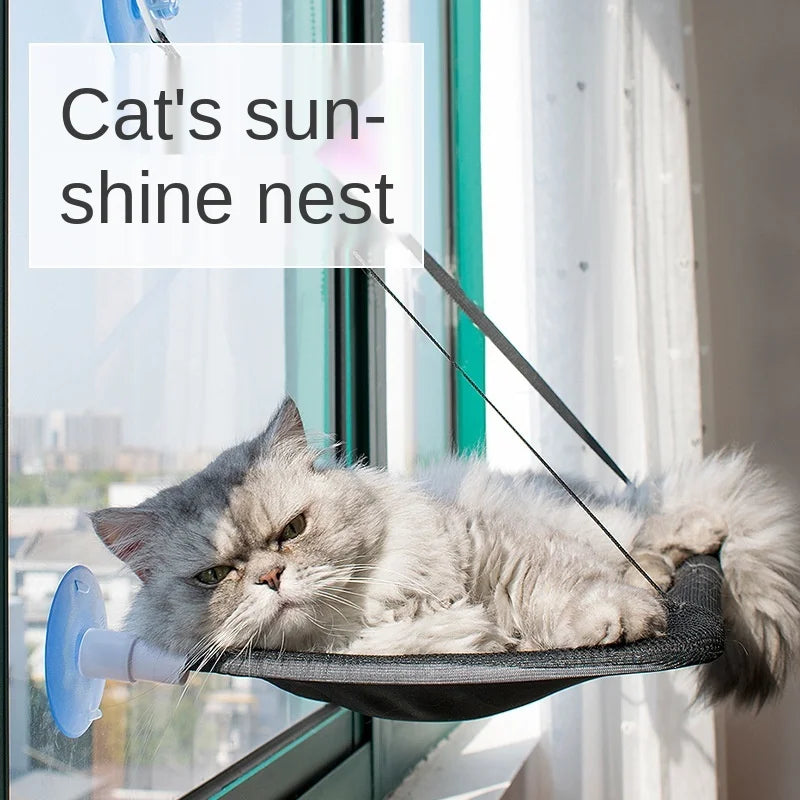 Cozy Cat Suction Cup Hanging Bed for Sunny Lounging Adventures