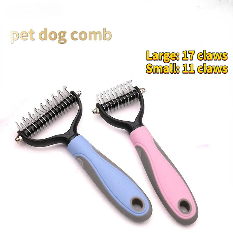 Pets Fur Knot Cutter Dog Grooming Shedding Tools Pet Cat Hair Removal Comb Brush Double Sided Pet Products Comb