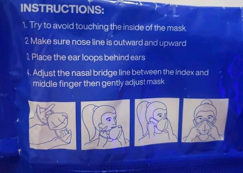 75 Count (15 Packs Of 5) N95 Protective 4 Layer Face Mask Disposable Respirator